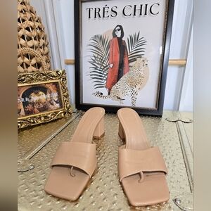 CLASSY BEIGE ZARA HEELED SANDALS